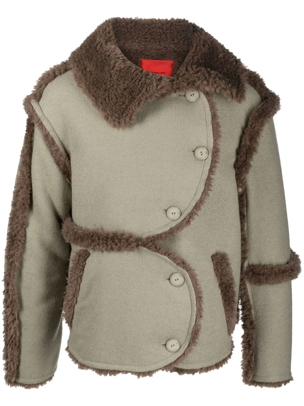 fleece-trim Sherpa jacket - 1