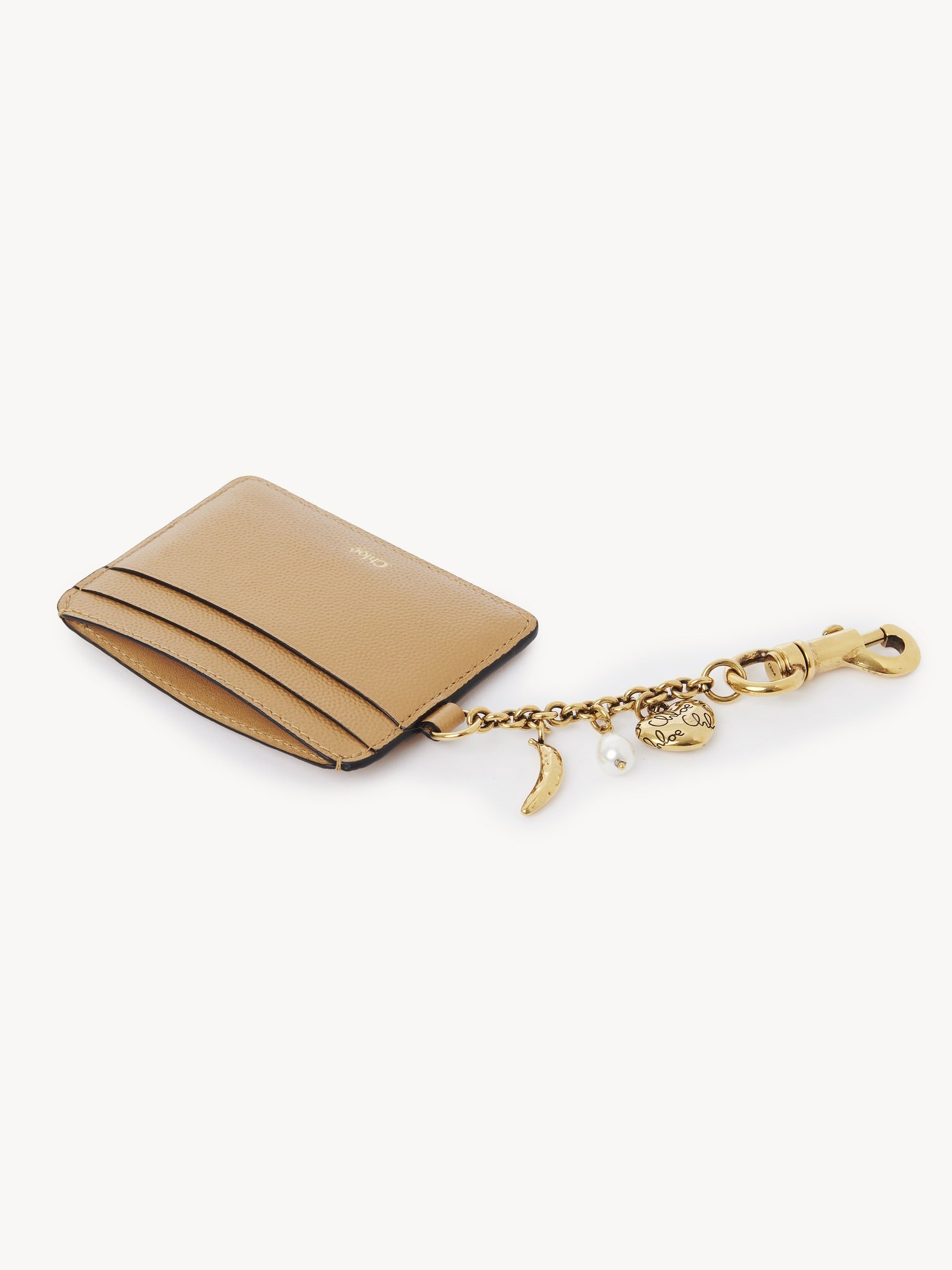 CHLOÉ CHARMS CARD HOLDER IN GRAINED LEATHER - 4