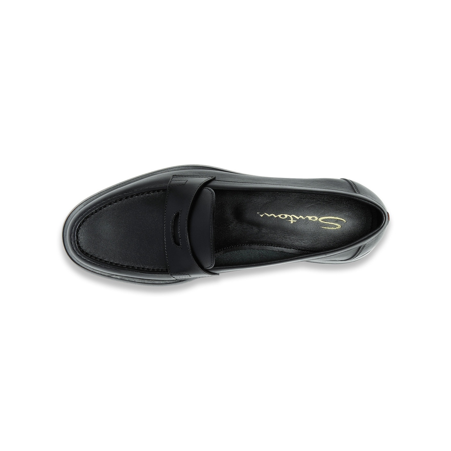 Women's black leather penny loafer - 4