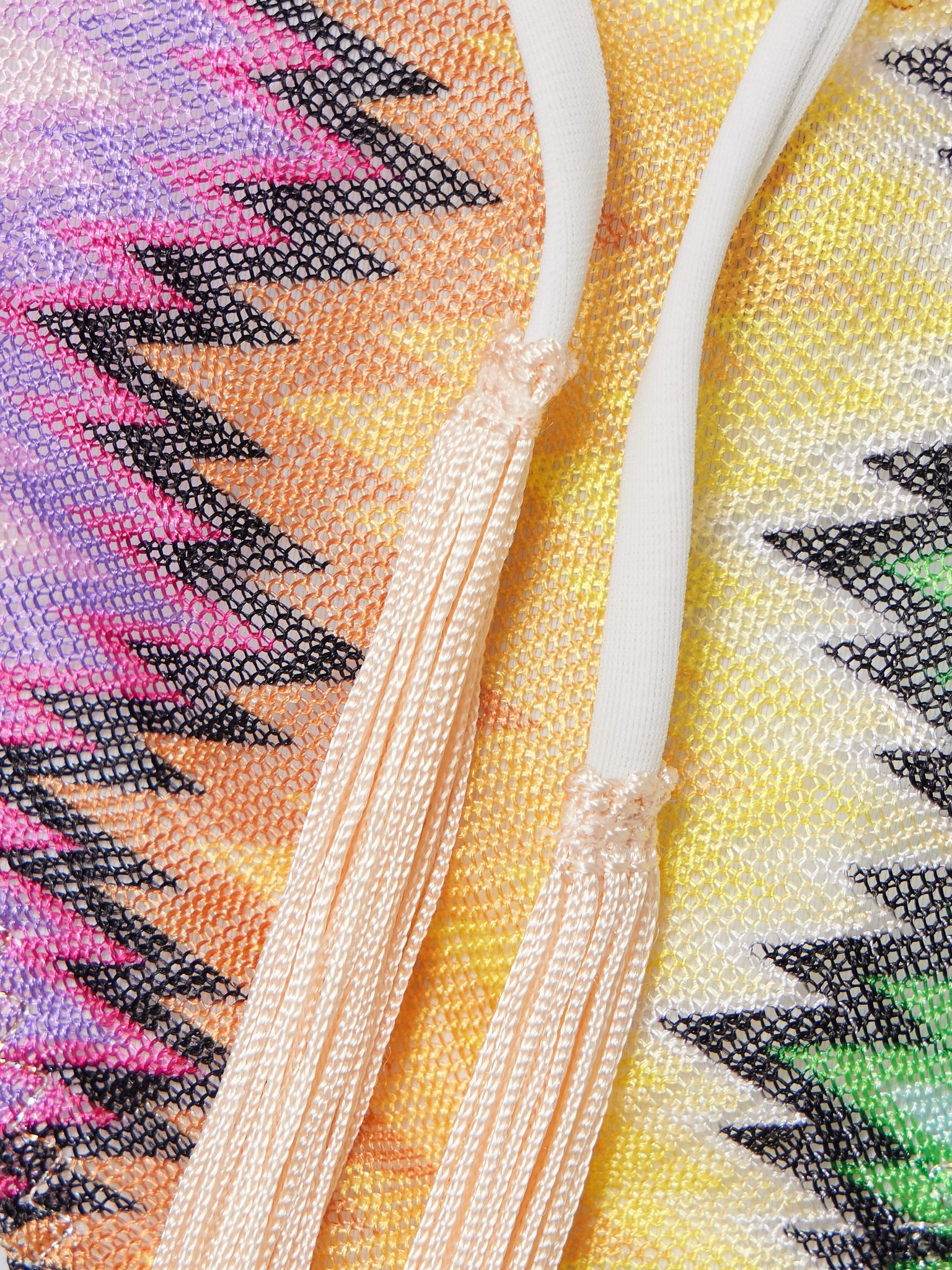 Mare fringed striped crochet-knit triangle bikini Multi - 4