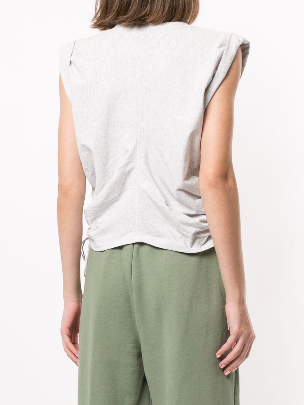 ruched cropped vest - 4