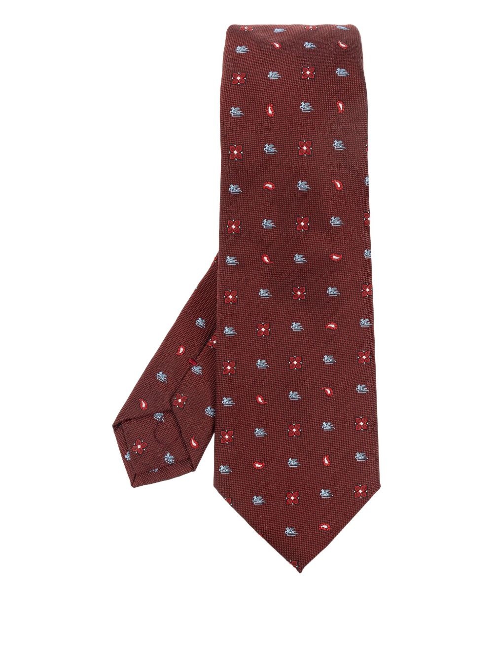 patterned silk tie - 1