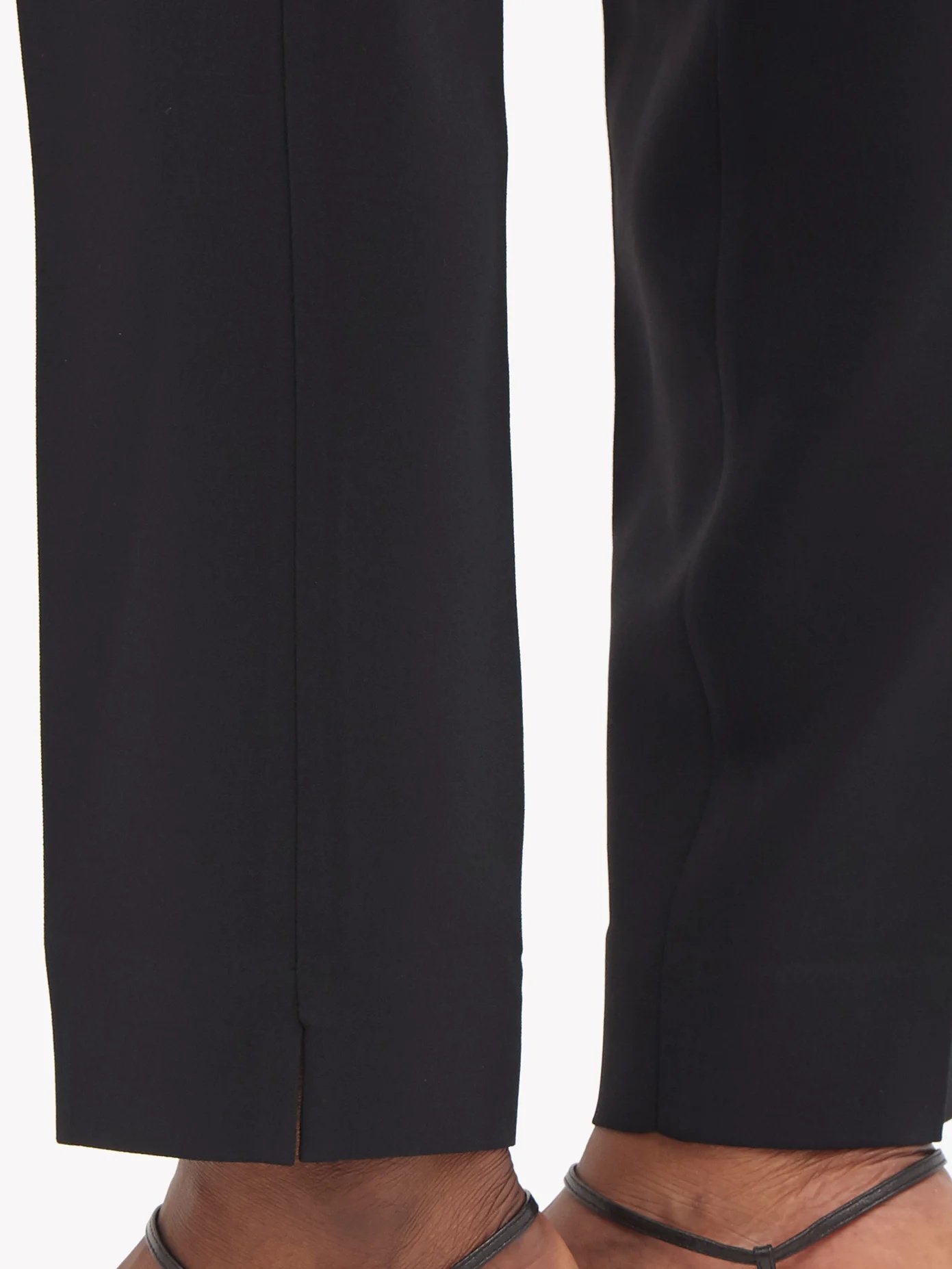 Pleated cady straight-leg trousers - 3