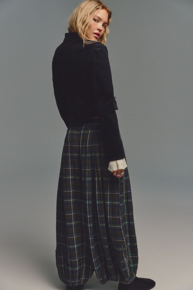 Moonflower Plaid Pull-On Balloon Pants 3