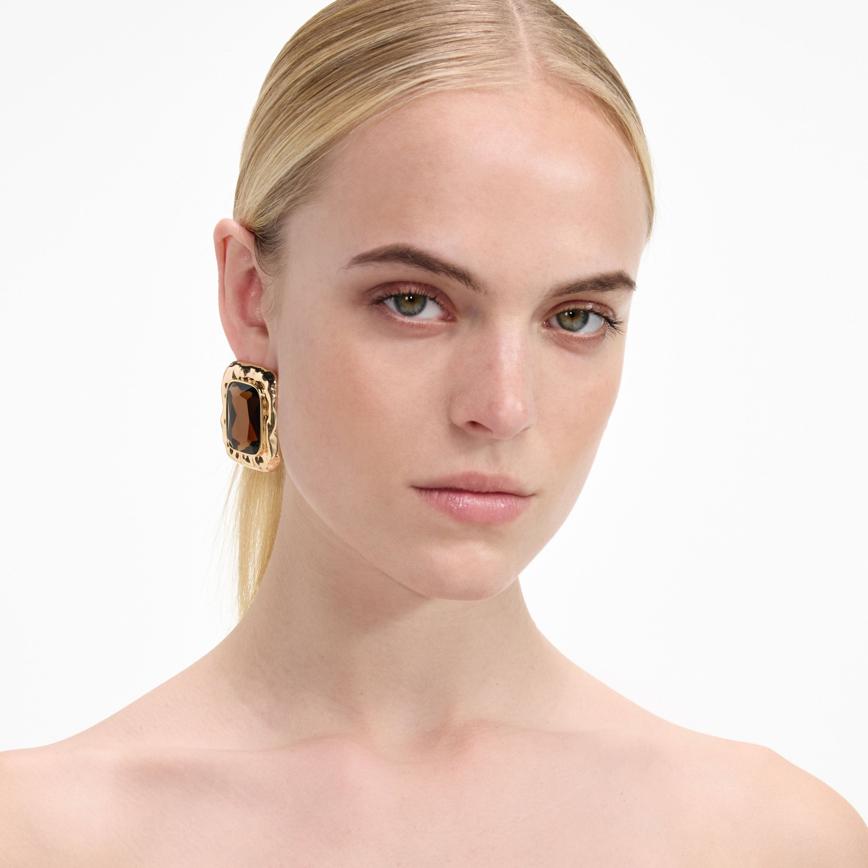 Mottled Gold Amber Earrings - 4