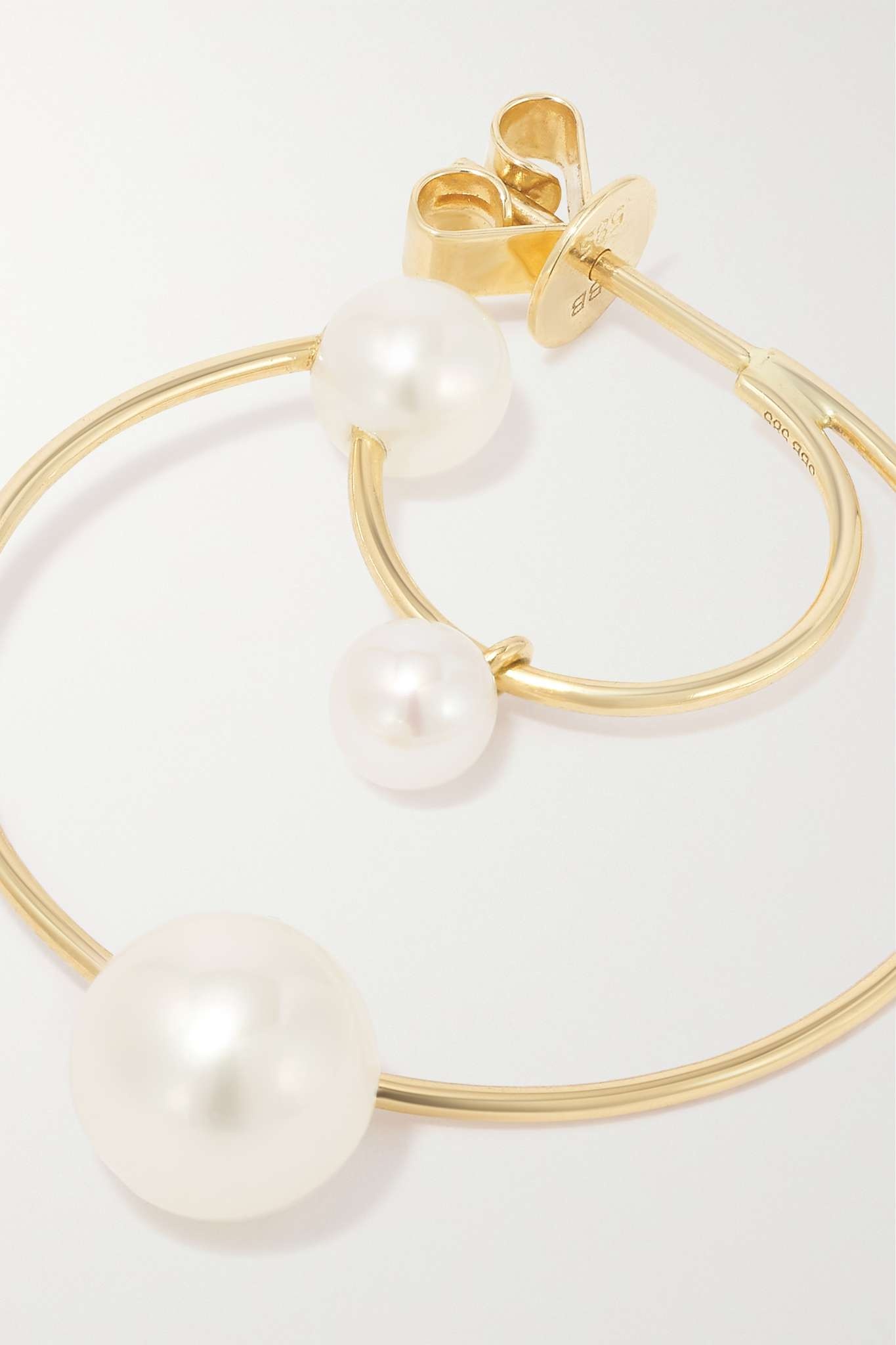 Bain Perle 14-karat gold pearl single hoop earring - 5