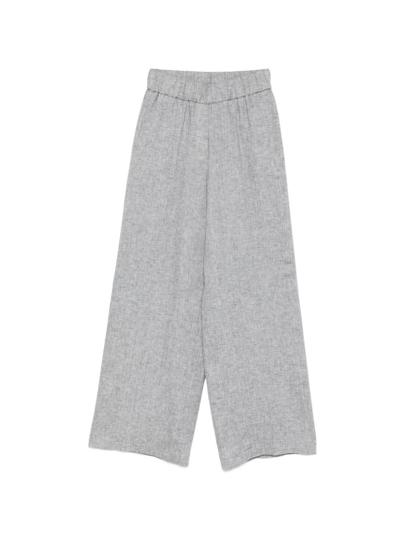 elasticated-waistband trousers 1