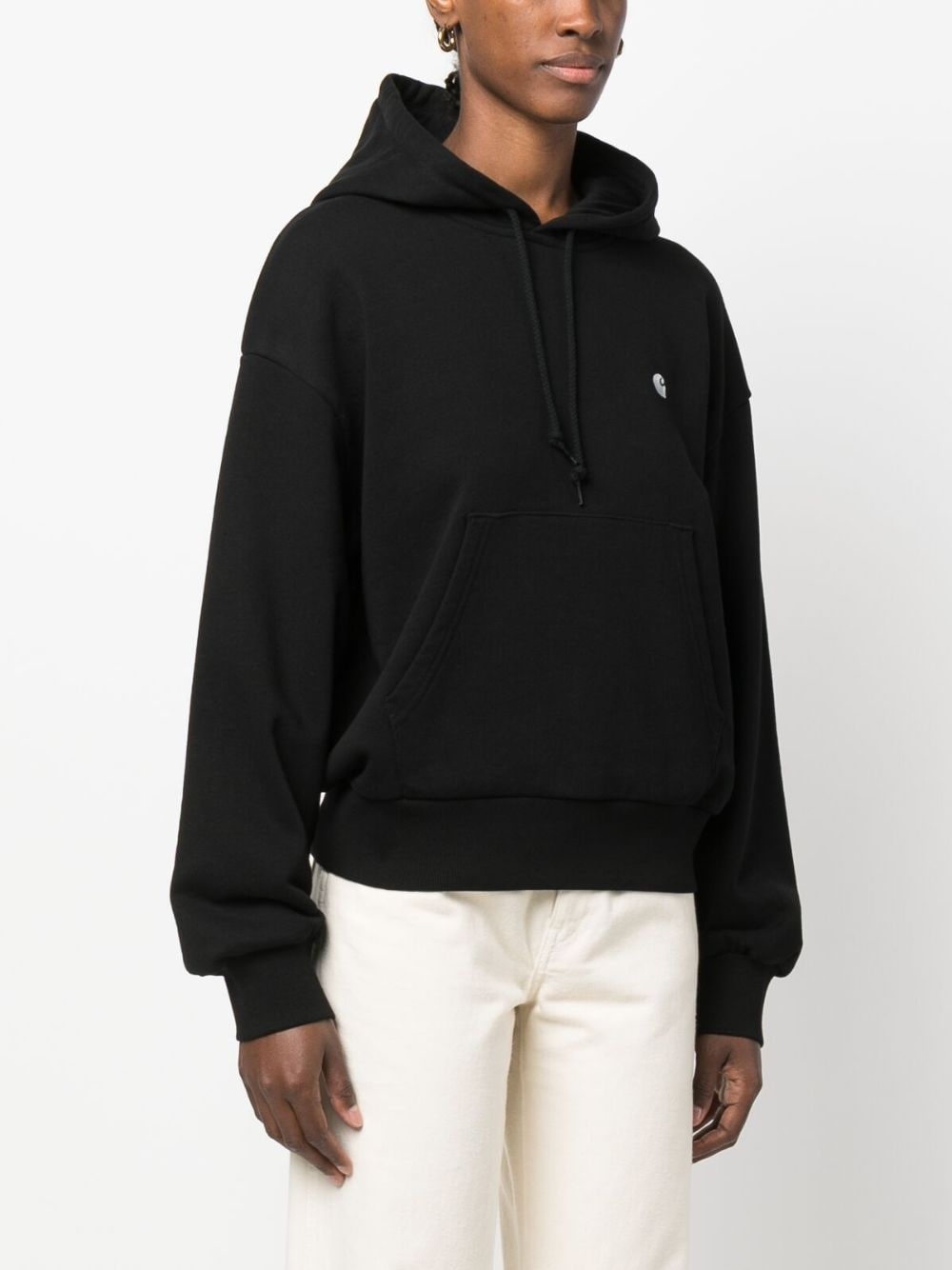 oversized embroidered-logo hoodie - 3