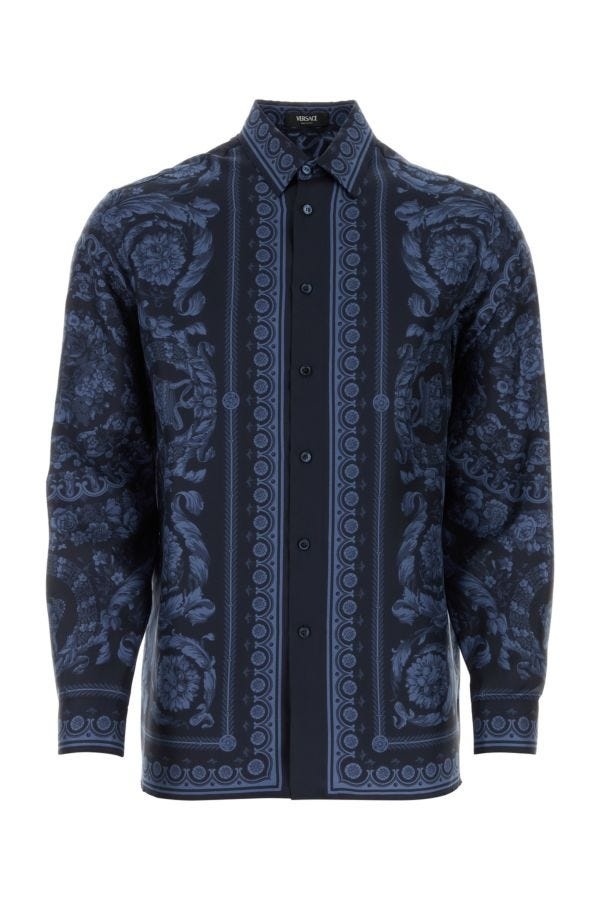 Versace Man Printed Silk Shirt - 1