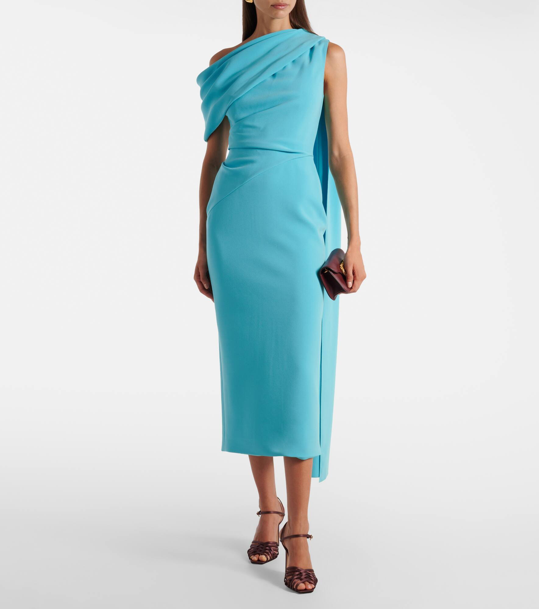 Maite caped crêpe midi dress - 2