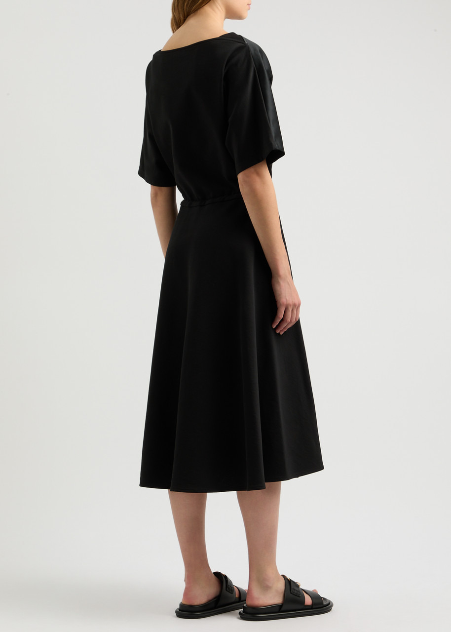 Satin and cotton midi dress - 3