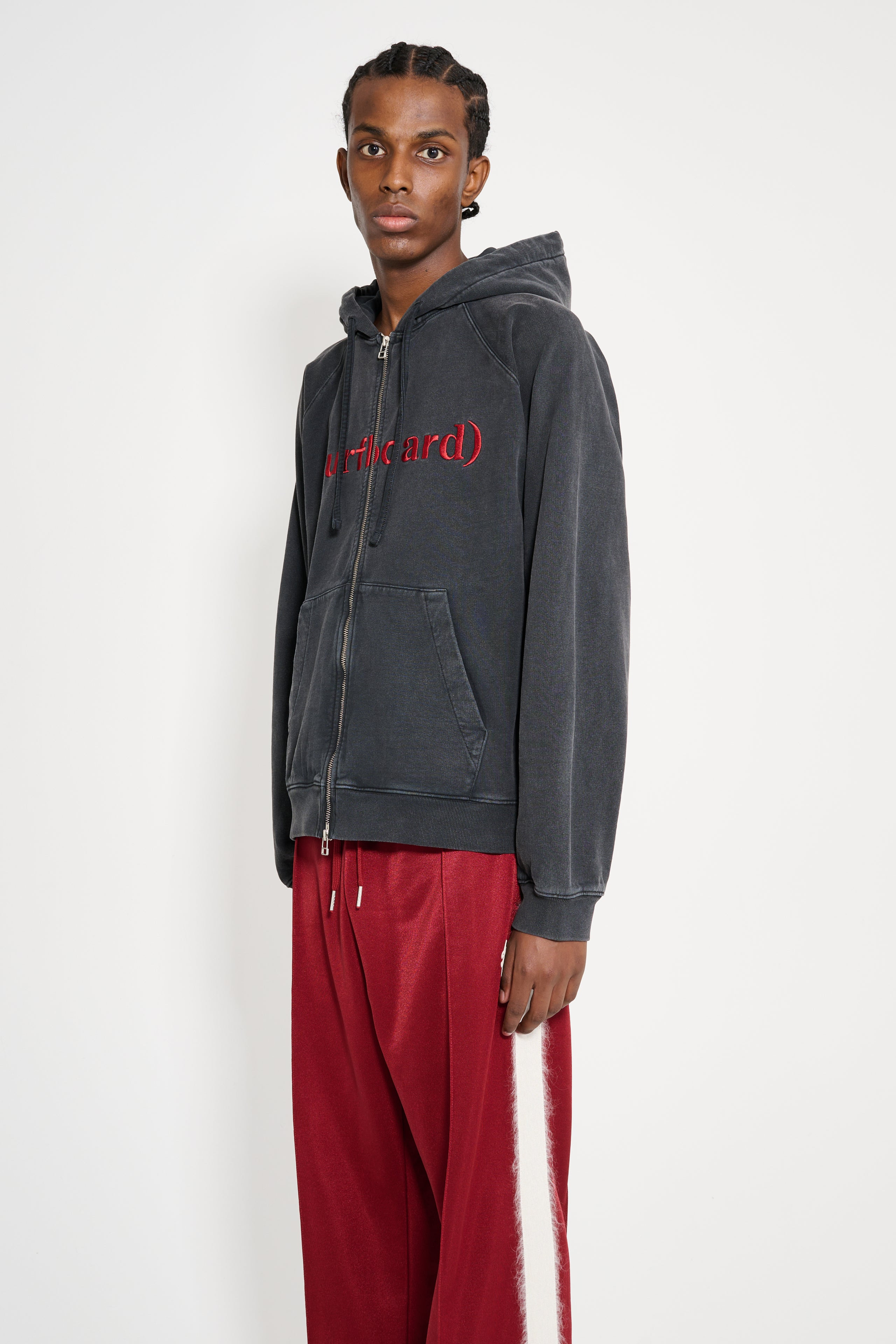 STOCKHOLM SURFBOARD CLUB LOGO ZIP HOODIE BLACK - 2