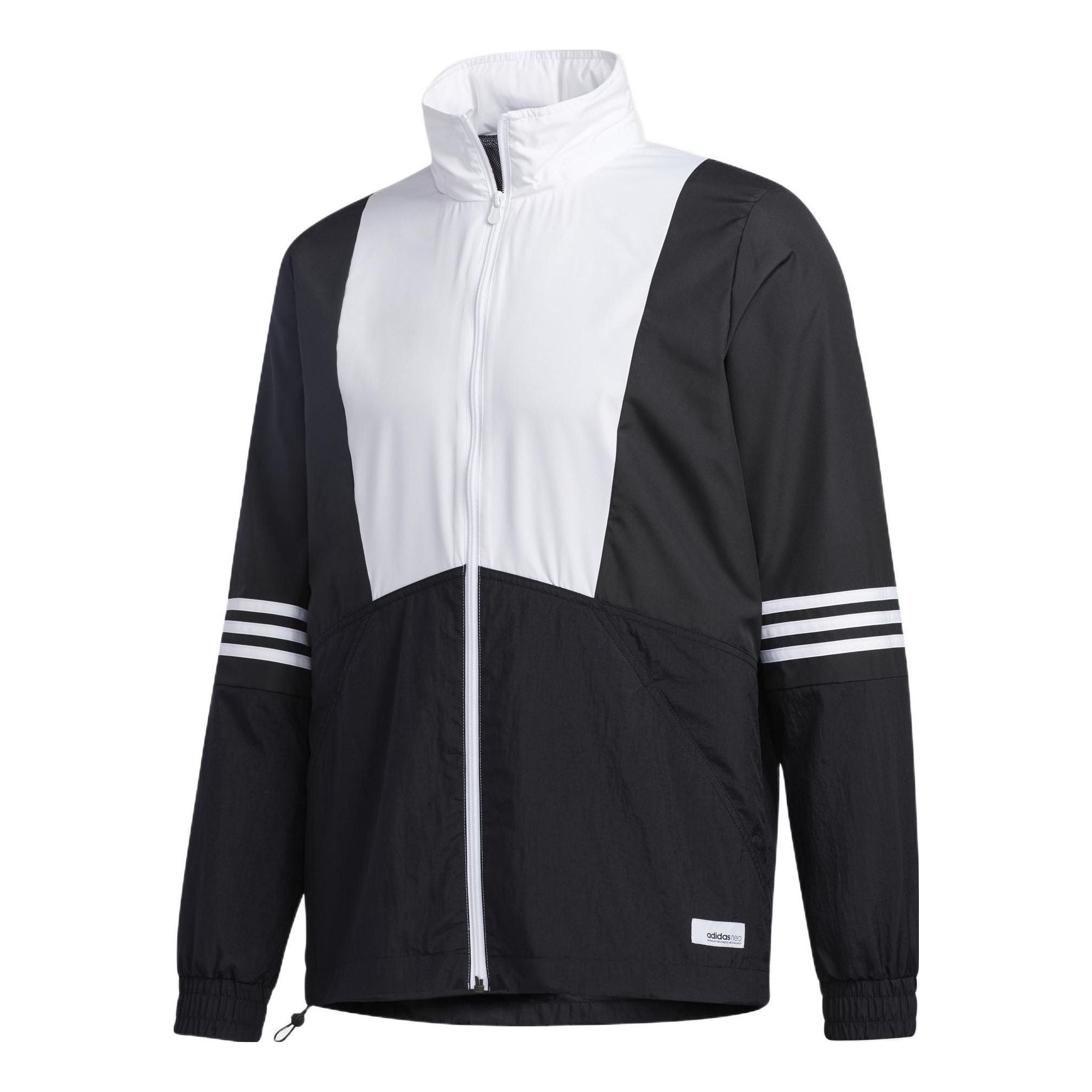 adidas neo Contrasting Colors Casual Sports Hooded Jacket Black GJ8767 - 1