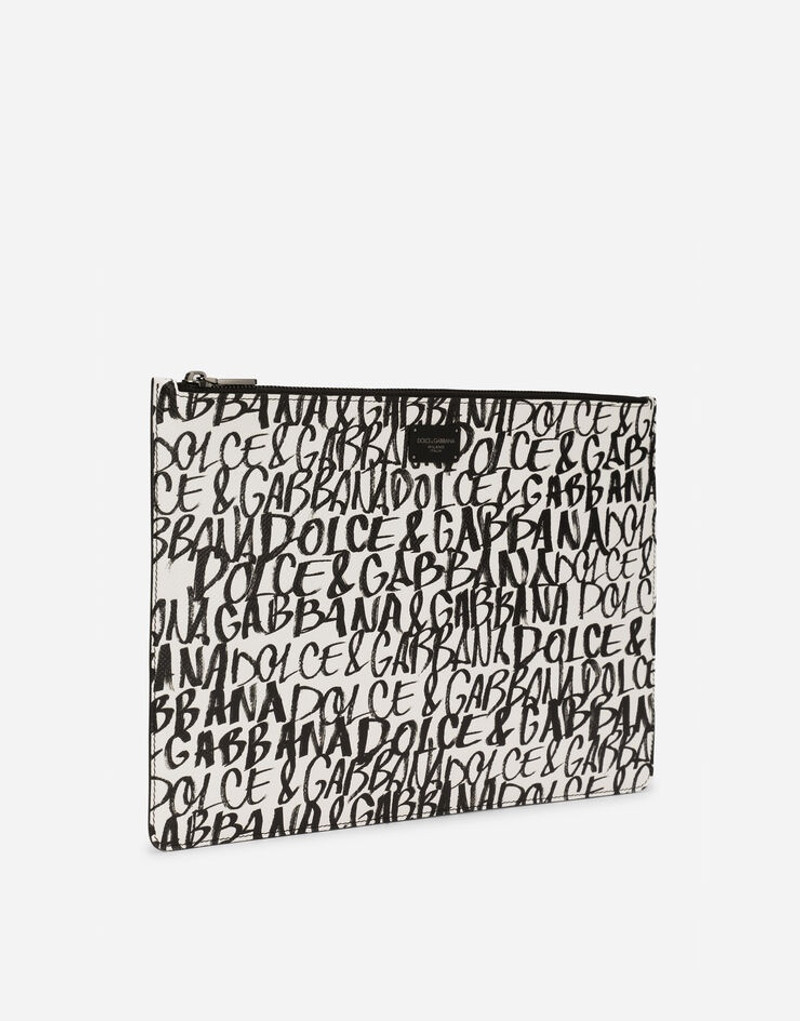 Dolce & Gabbana Dauphine calfskin toiletry bag with logo print outlook