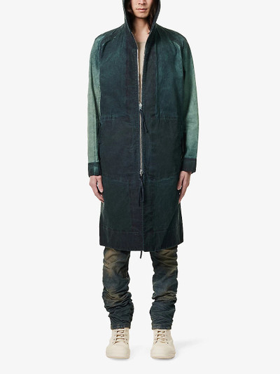 Boris Bidjan Saberi Funnel-neck faded-wash cotton hooded parka jacket outlook