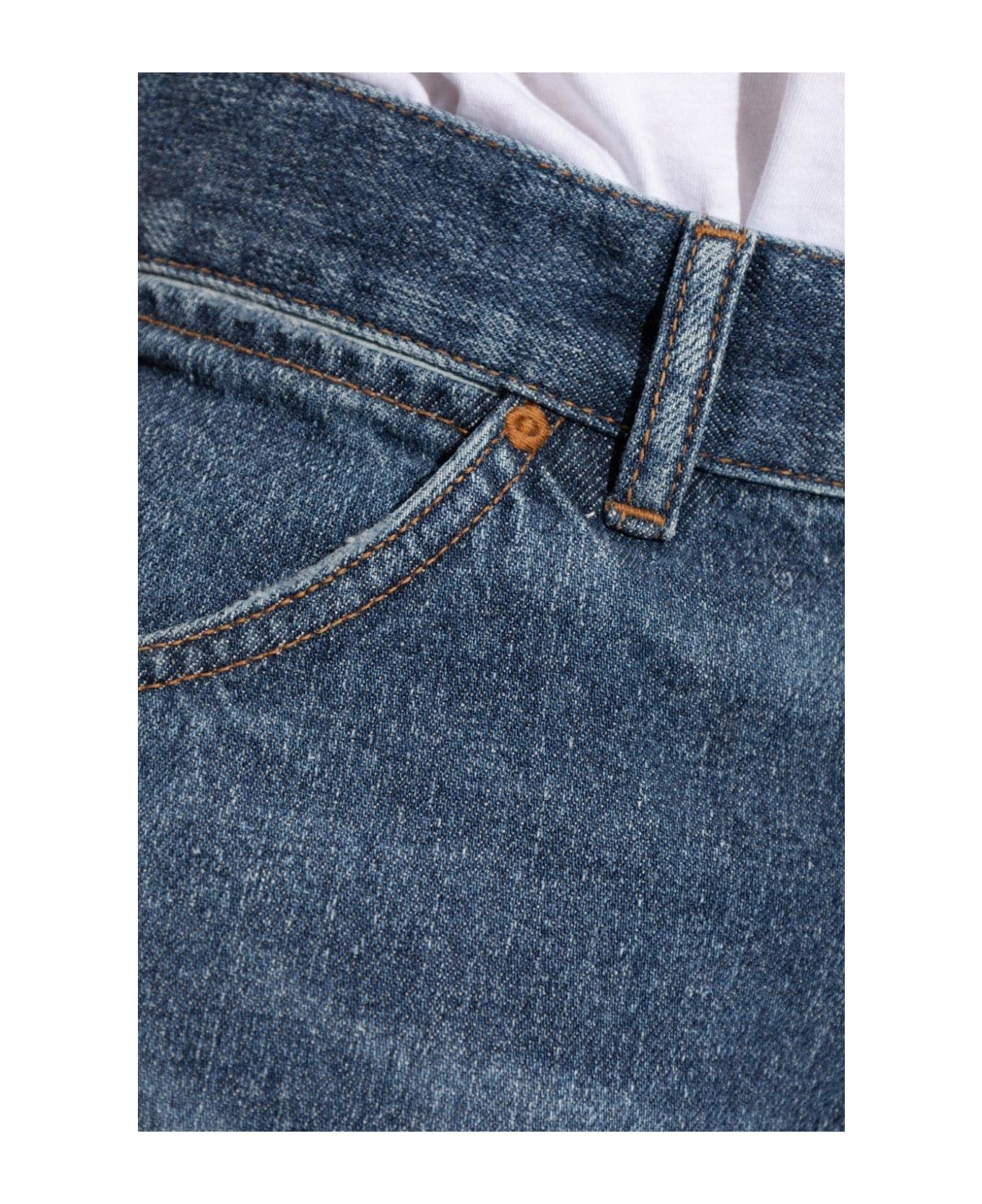 Logo Embroidered Wide-leg Jeans - 2