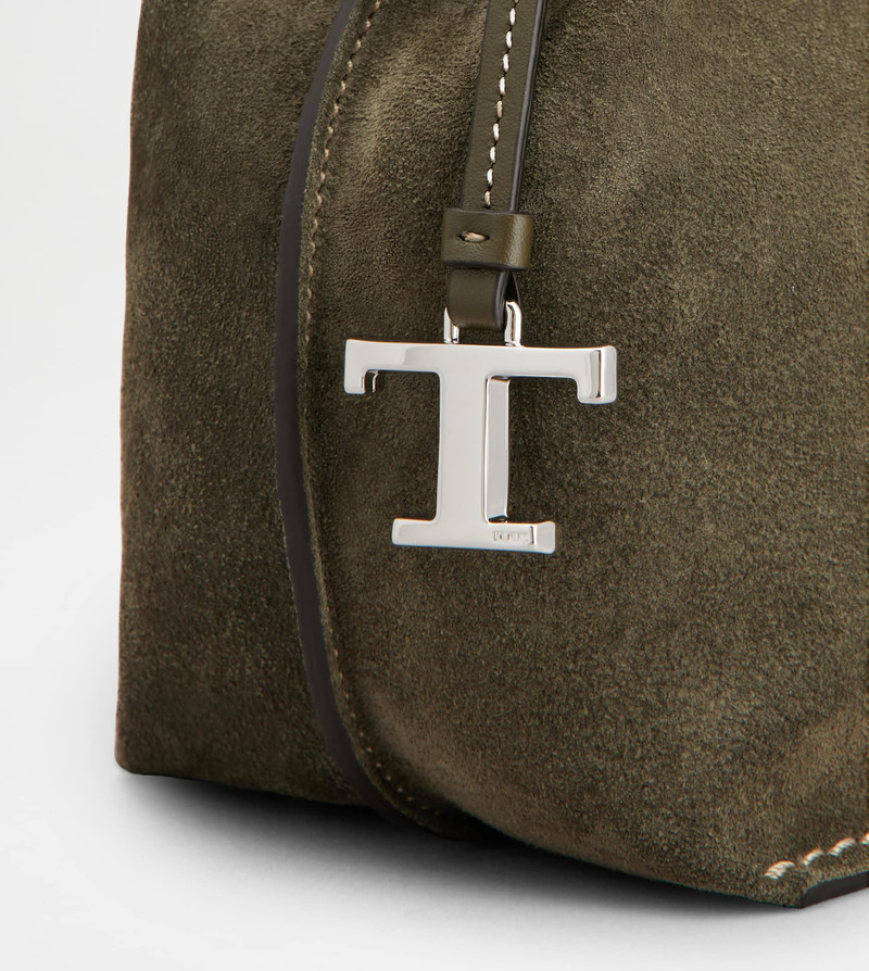 BUCKET BAG IN SUEDE MICRO - GREEN 5