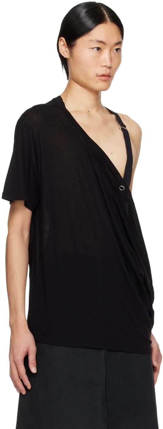 Black Drop Shoulder T-Shirt - 2