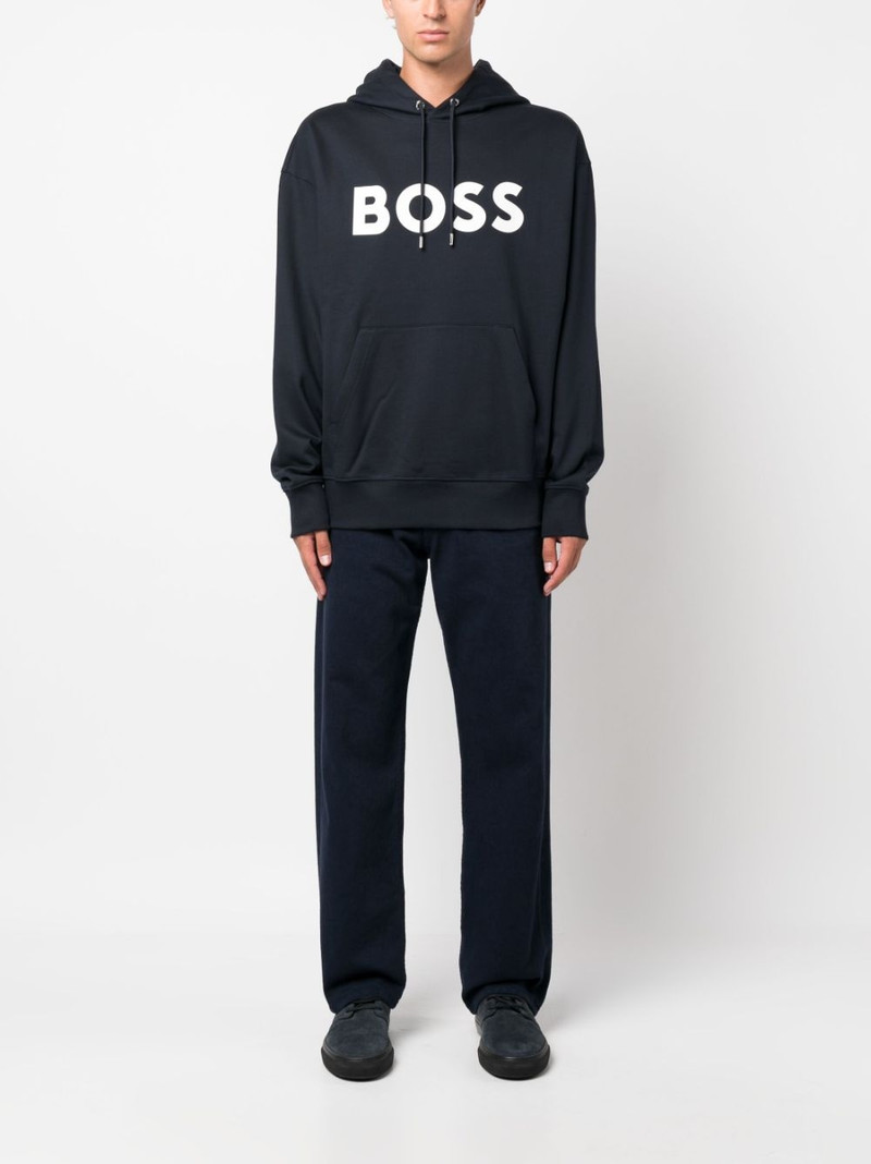 BOSS logo-print cotton hoodie outlook