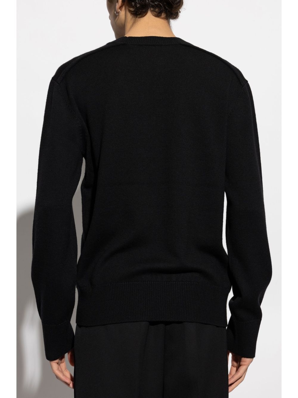 logo-patch knitted jumper - 4