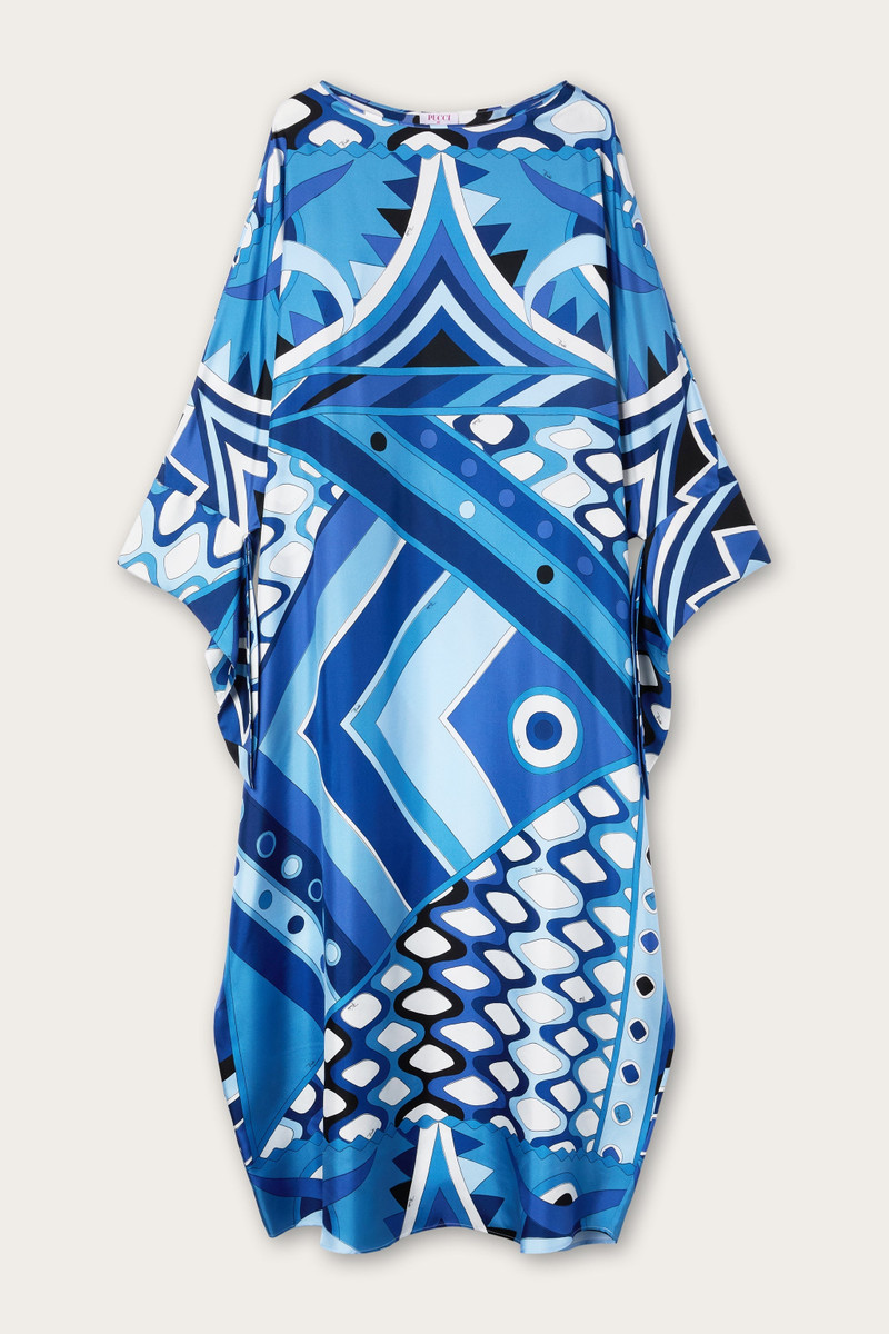 VIVARA PRINT LONG SILK KAFTAN 1