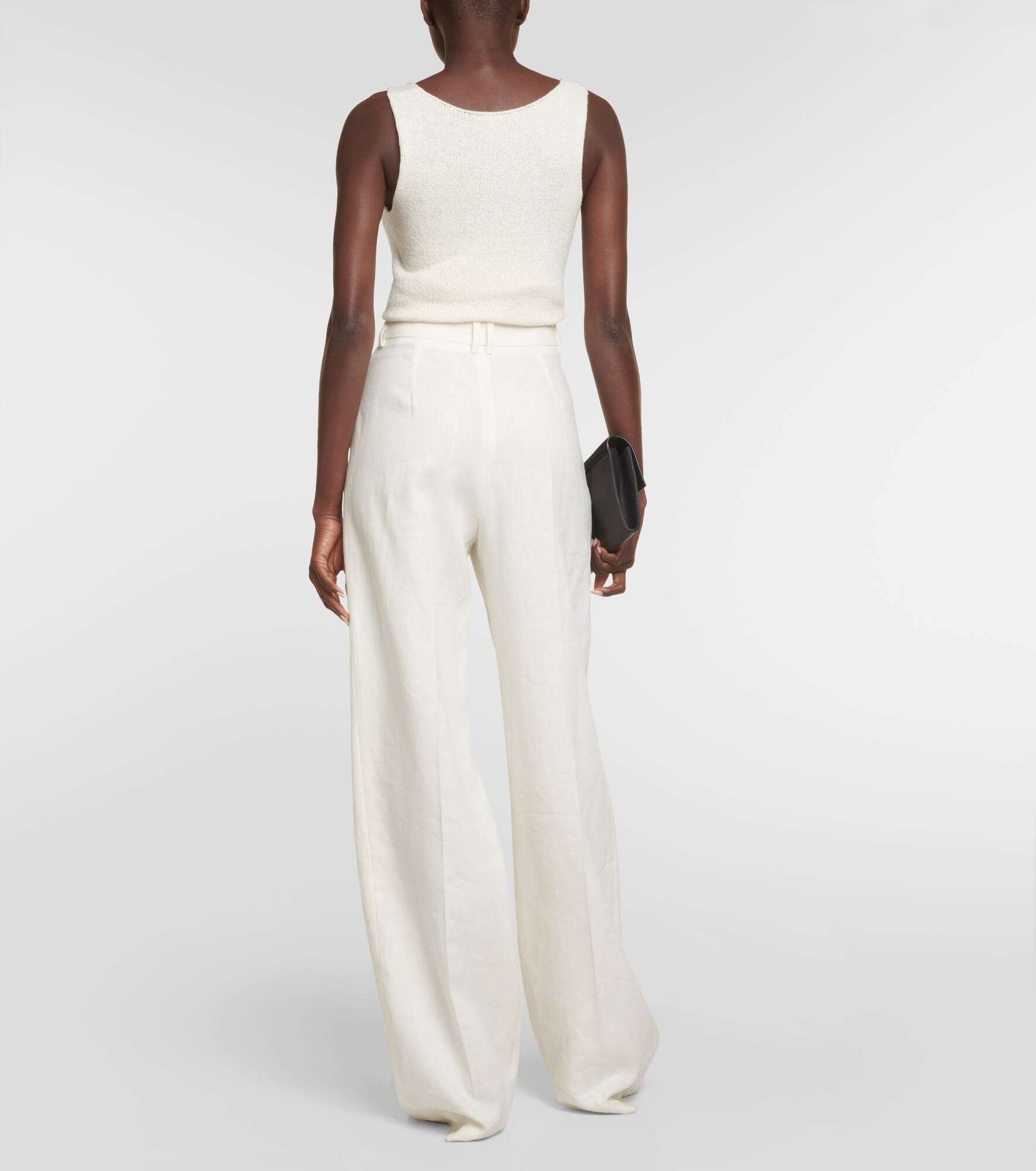 Antone high-rise linen wide-leg pants - 3