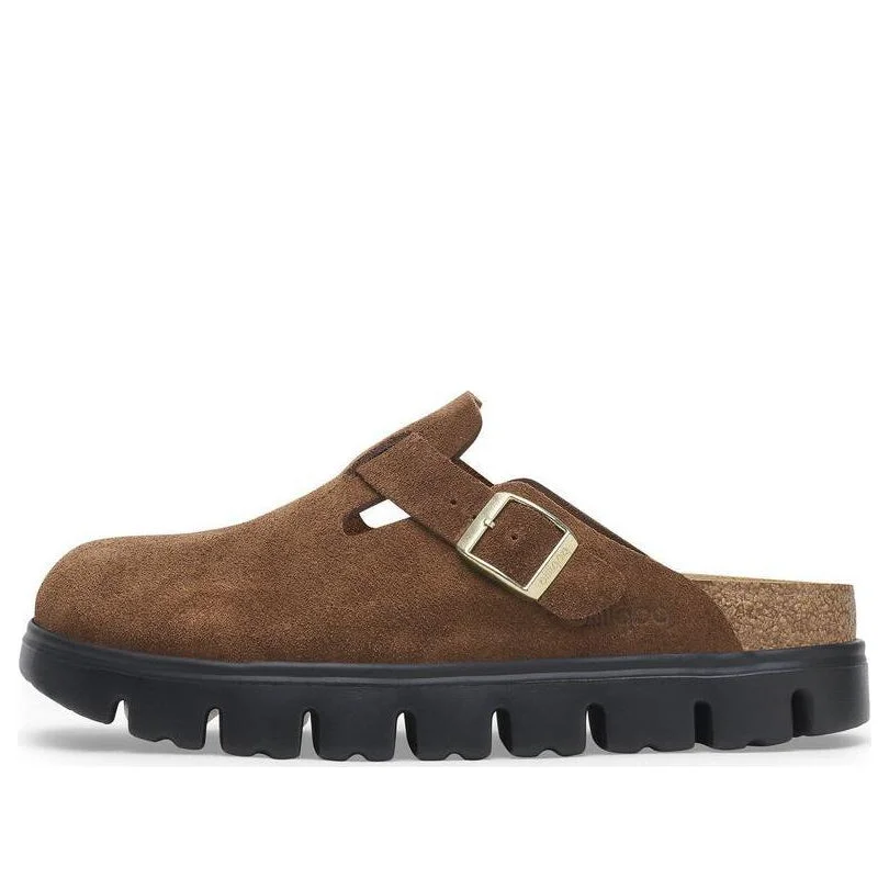 Birkenstock Boston Chunky Suede Dark Tea Black (Women's) - 1