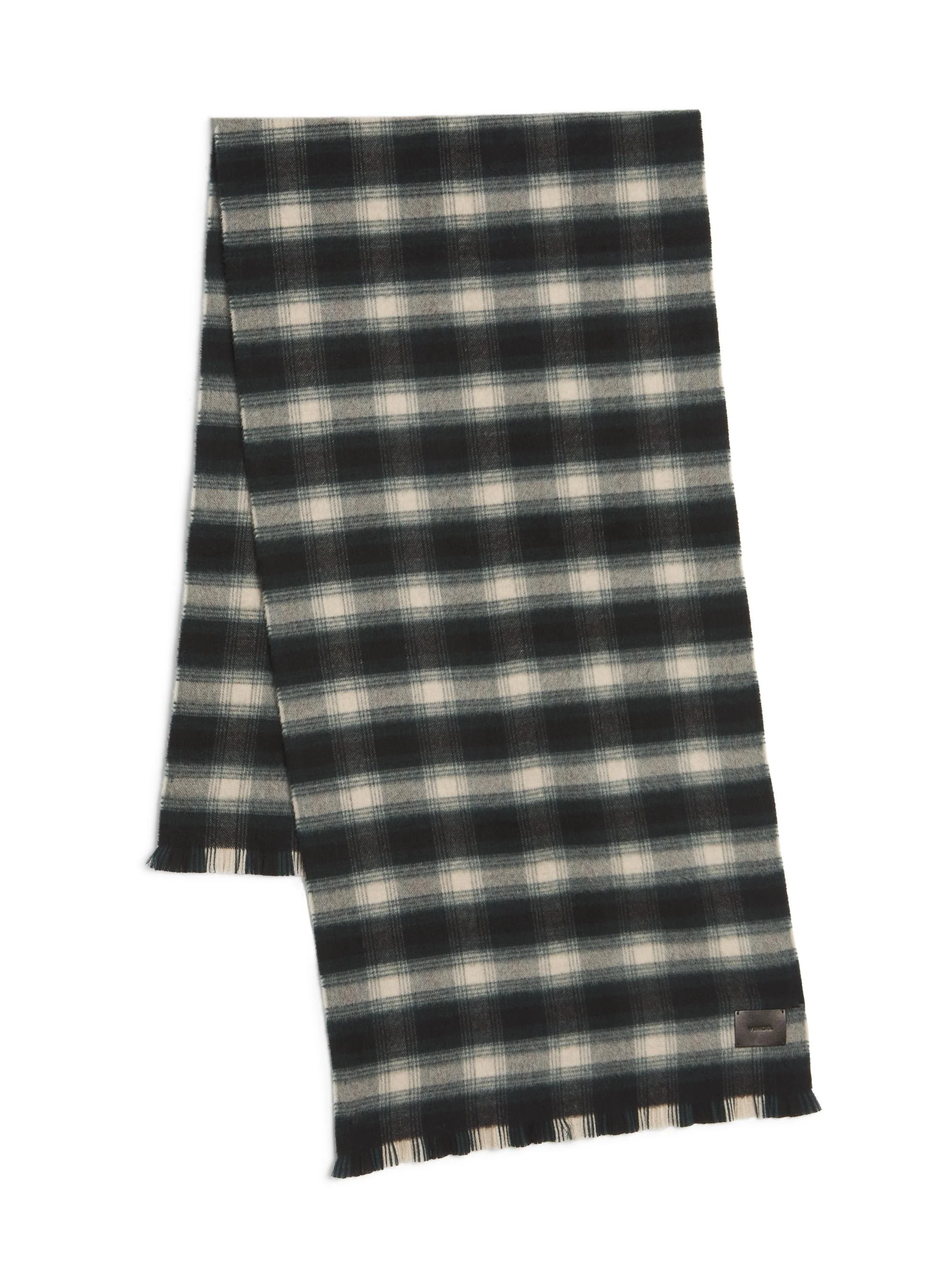 Men's Double-Face Wool Scarf - Black White - 1