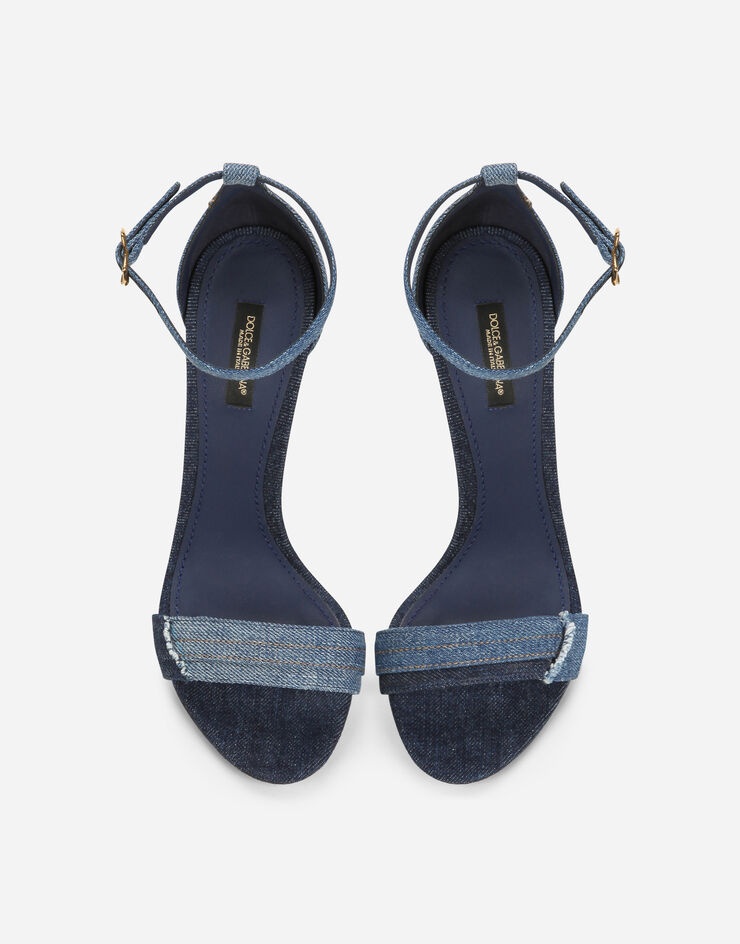 Patchwork denim sandals with baroque DG heel - 4