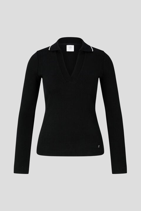 Elia Knit polo shirt in Black - 1