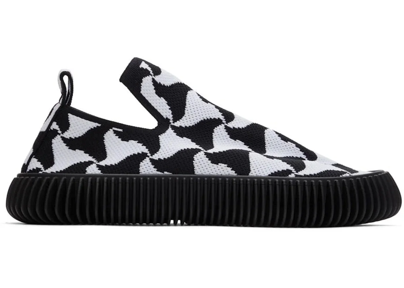 Bottega Veneta Ripple Knit Sneaker Black White - 1