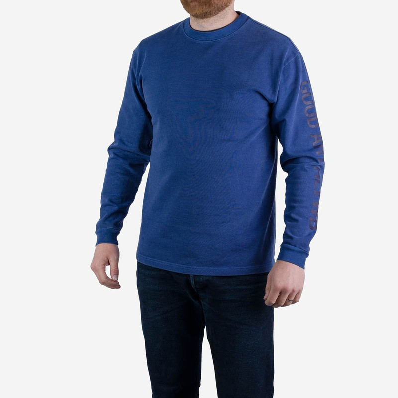 Iron Heart GA-LS-COB GOOD ART HLYWD Heavyweight Long Sleeve Crew Neck T-Shirt - Cobalt Blue outlook