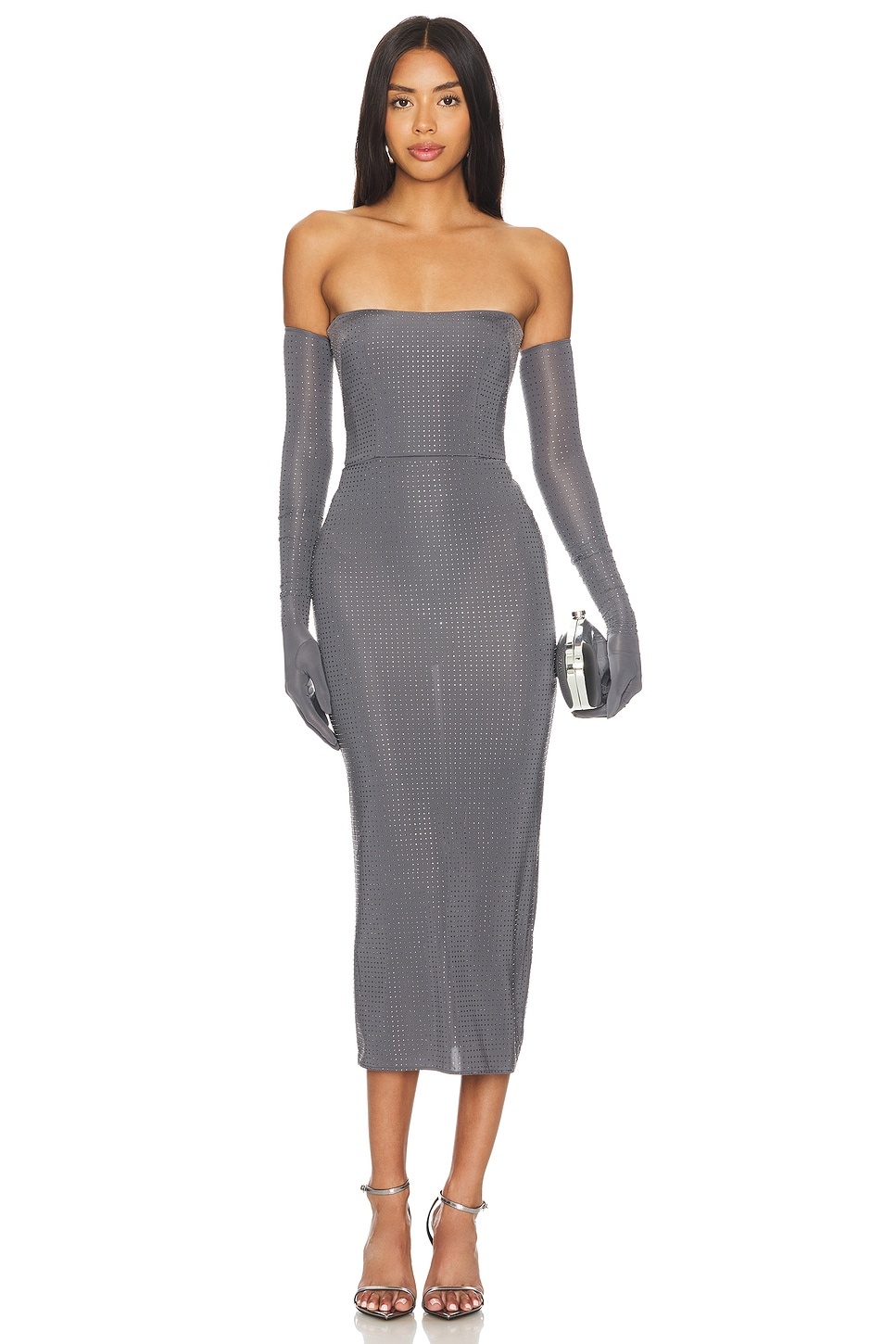 Strapless Crystal Glove Dress - 1