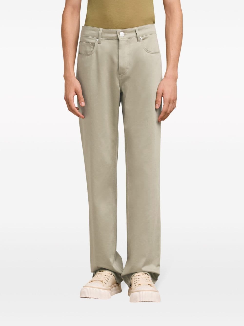straight-leg cotton trousers - 5