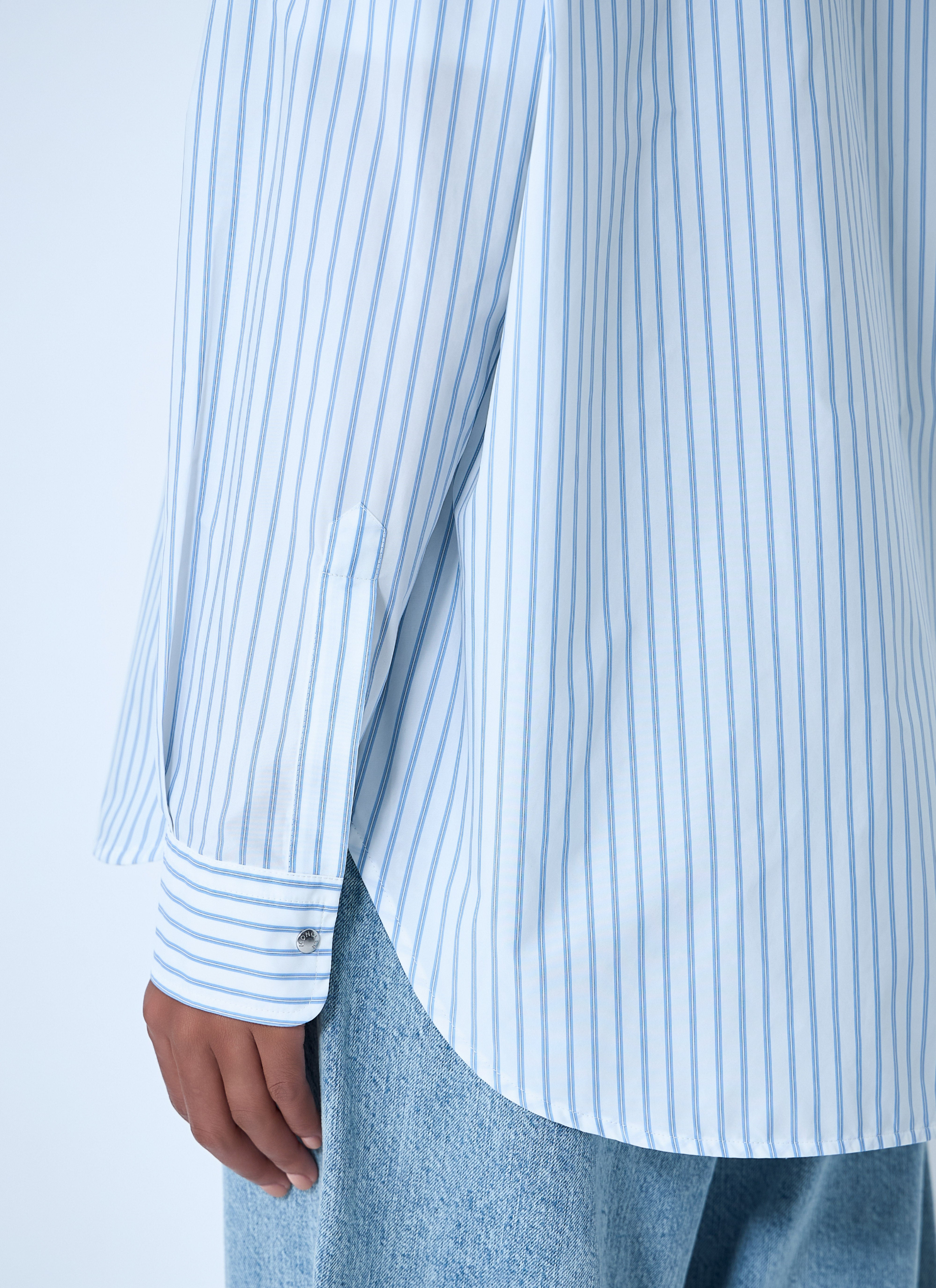 Moncler Women Striped Shirt With Logo Patch - 6