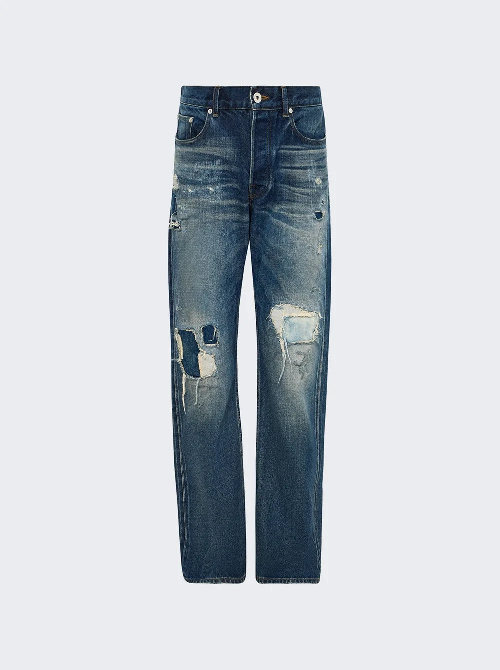 Straight Leg Jeans Dark Blue - 1