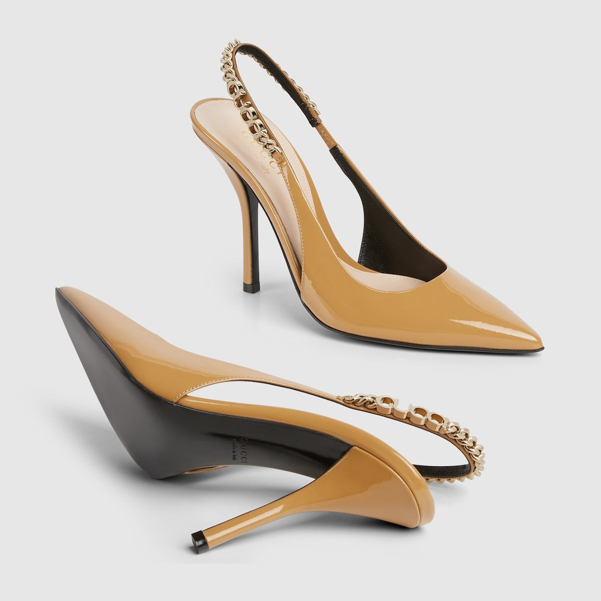 Gucci Signoria Patent Leather Slingback Pumps - 3
