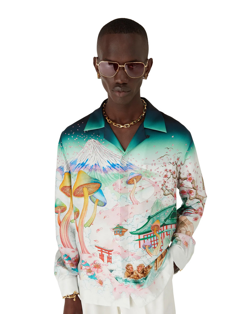 CASABLANCA Flowers Long Sleeve Silk Twill Shirt | Casablanca Paris outlook