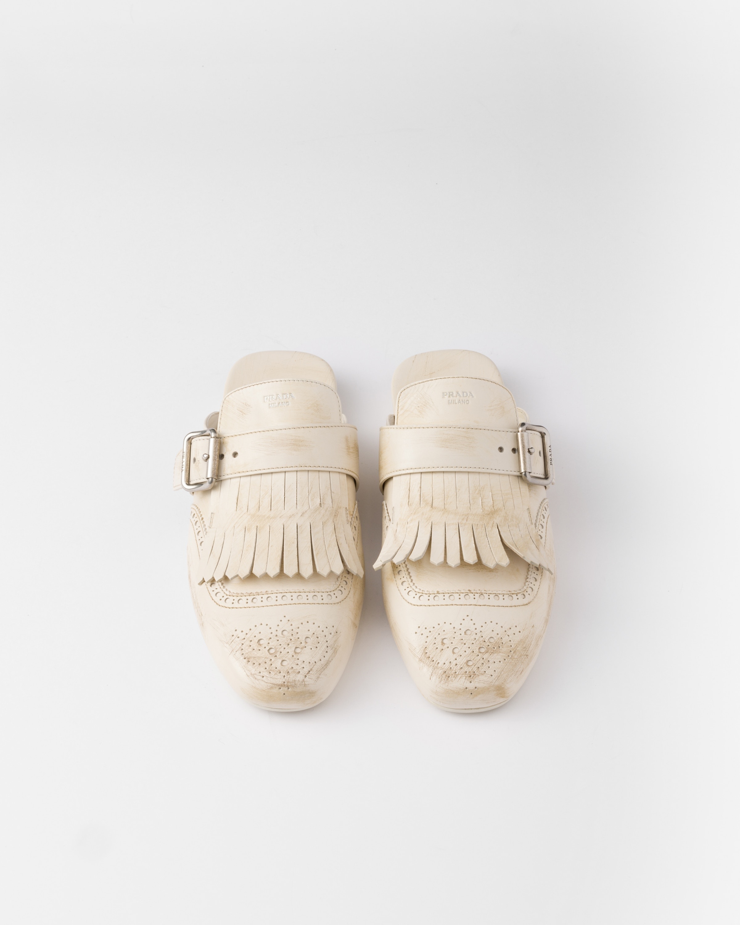 Shuffle fringed leather mules - 4
