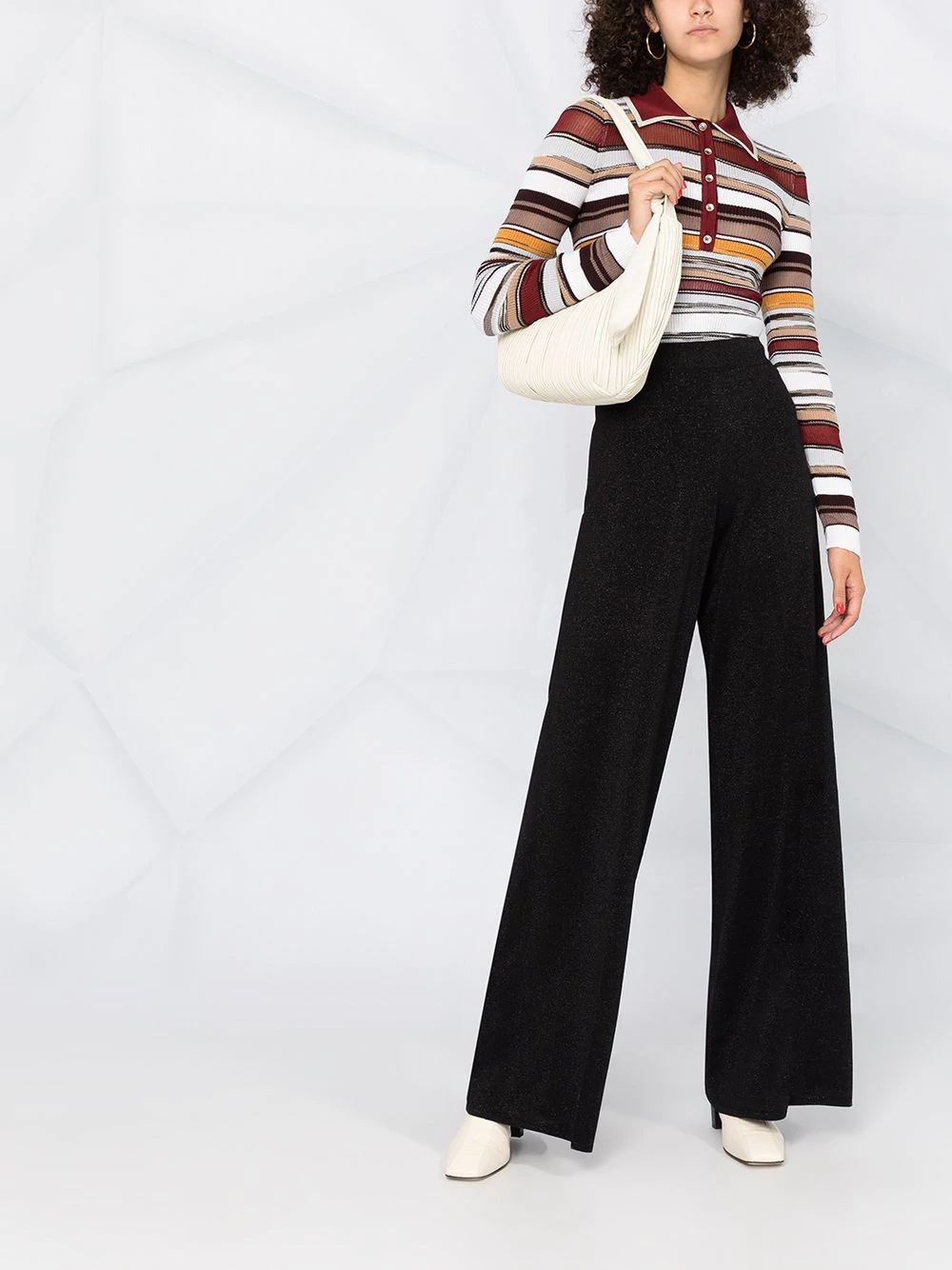 high-waisted flared trousers - 2