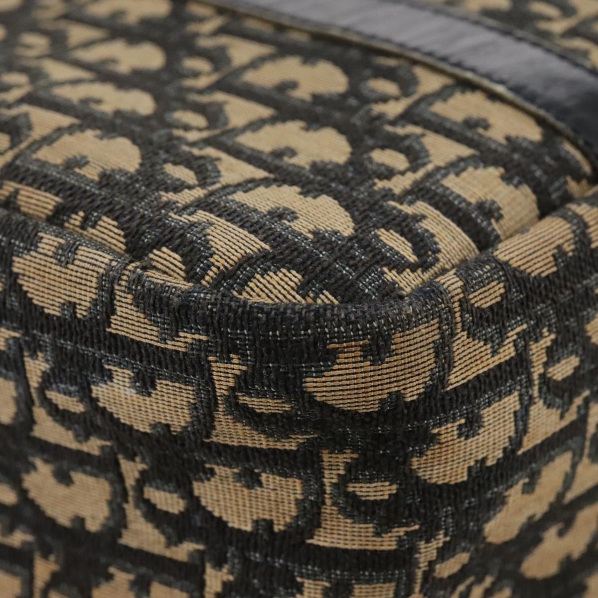 DIOR Trotter Canvas Hand Bag Navy Gold - 13