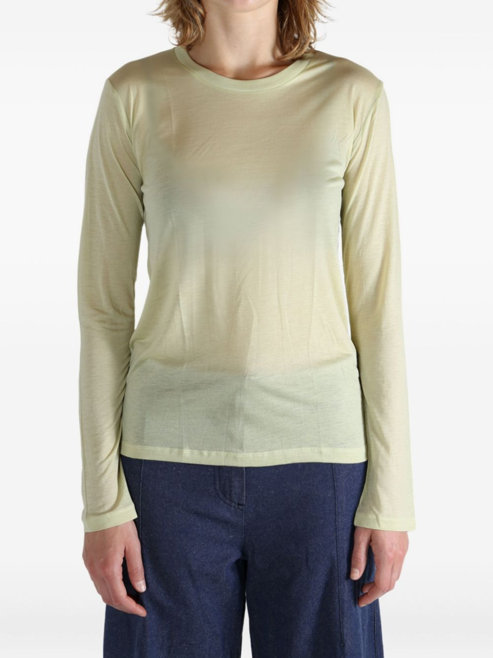 crew-neck long-sleeve top - 2