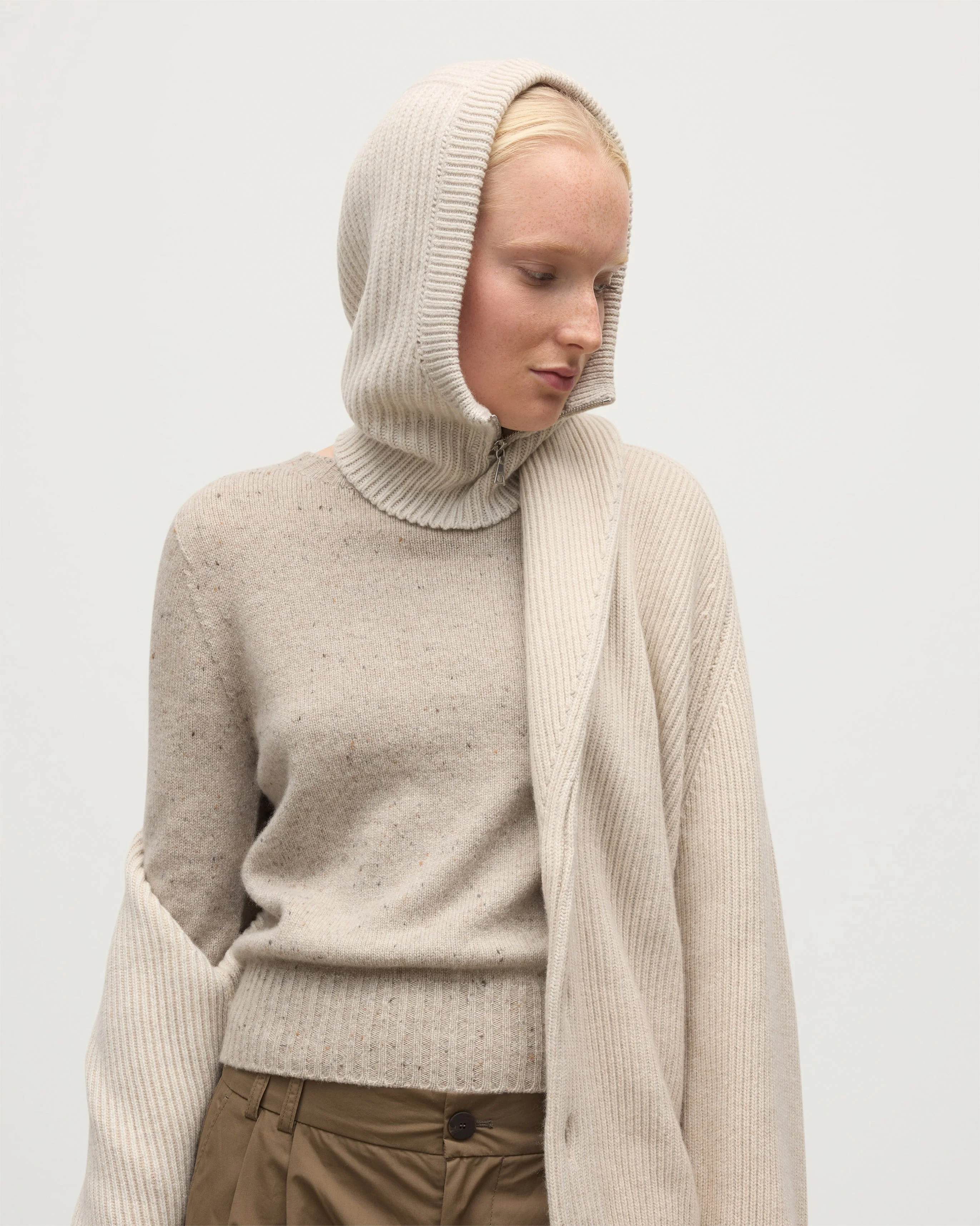 Nevis Natural Cashmere Hood - 1