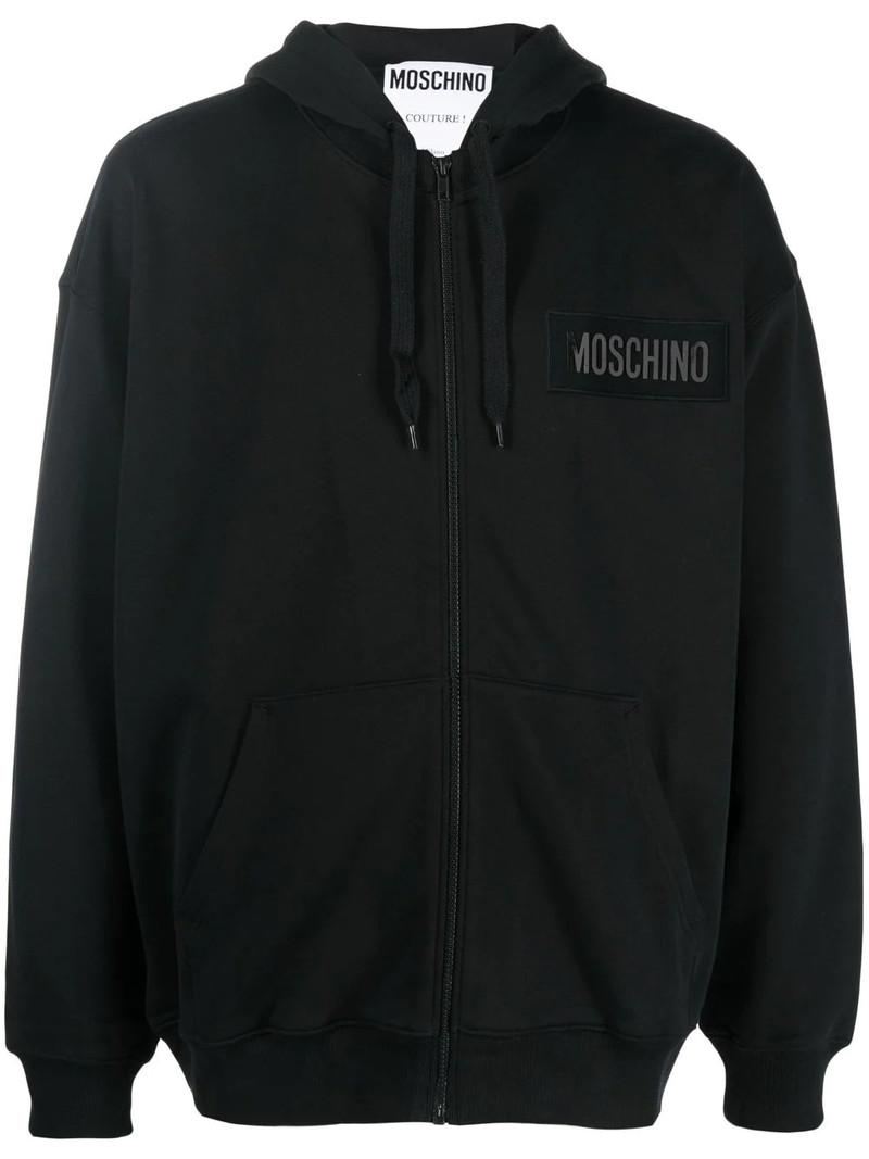 logo-print zip-up hoodie 1