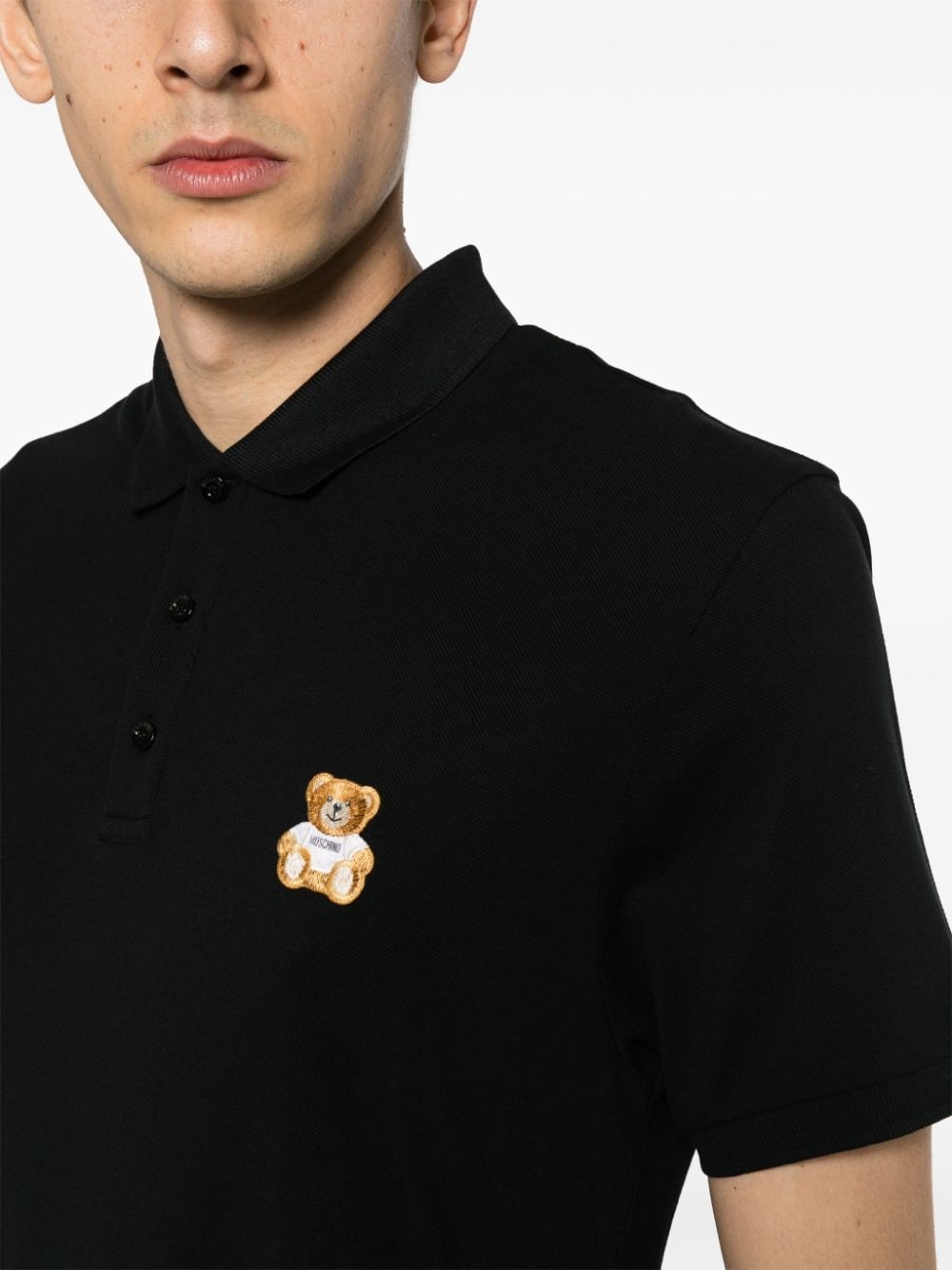 teddy-embroidered cotton polo shirt - 5