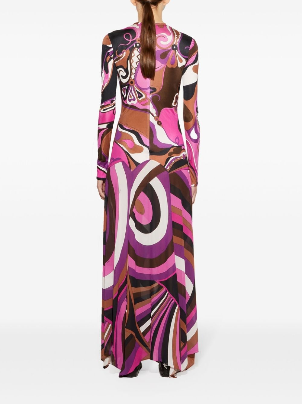 Orchidee and Iride-print maxi dress - 4