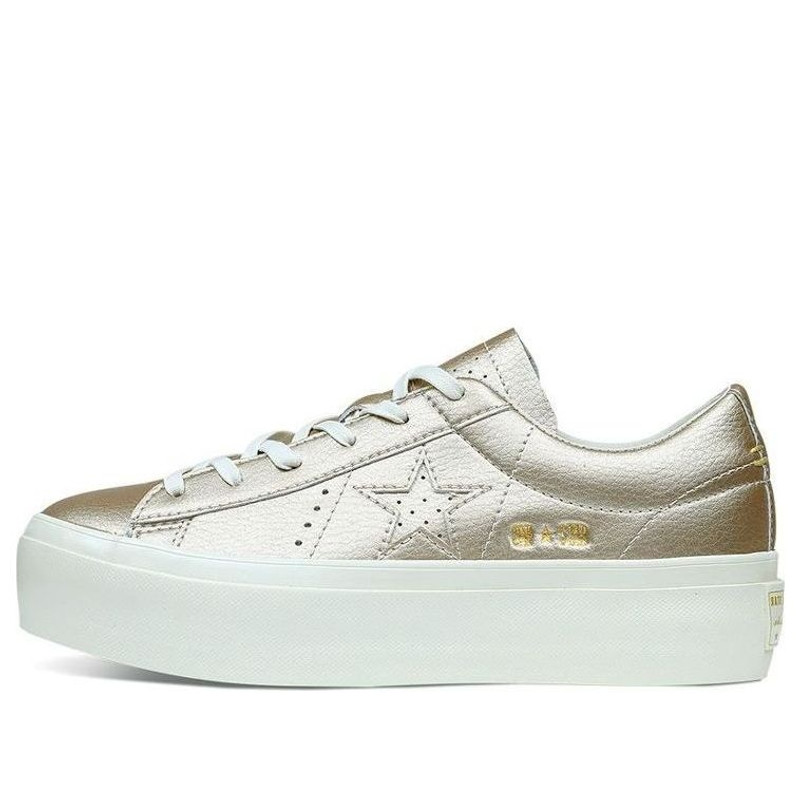 (WMNS) Converse One Star Platform Ox 'Light Gold' 559924C - 1