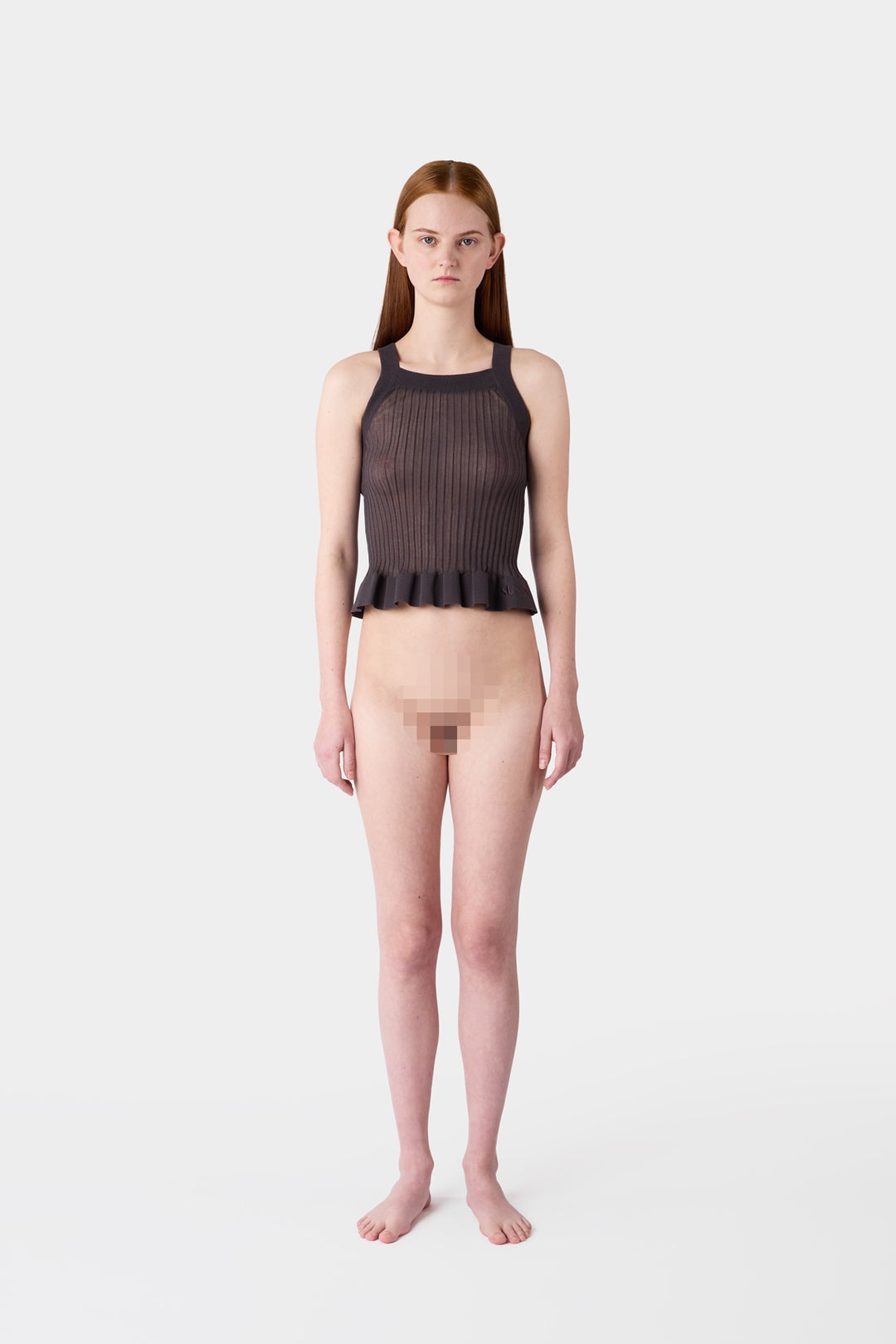 KNIT TANK TOP / charcoal grey - 3