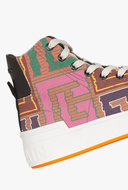 Multicolor needlepoint B-Court high-top sneakers with Balmain monogram - 7