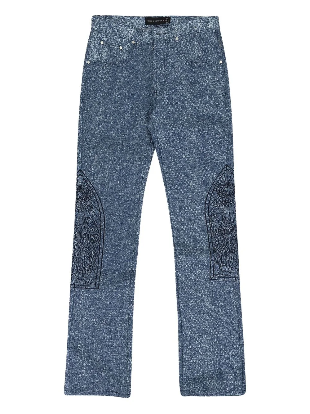 textured-finish jeans - 1